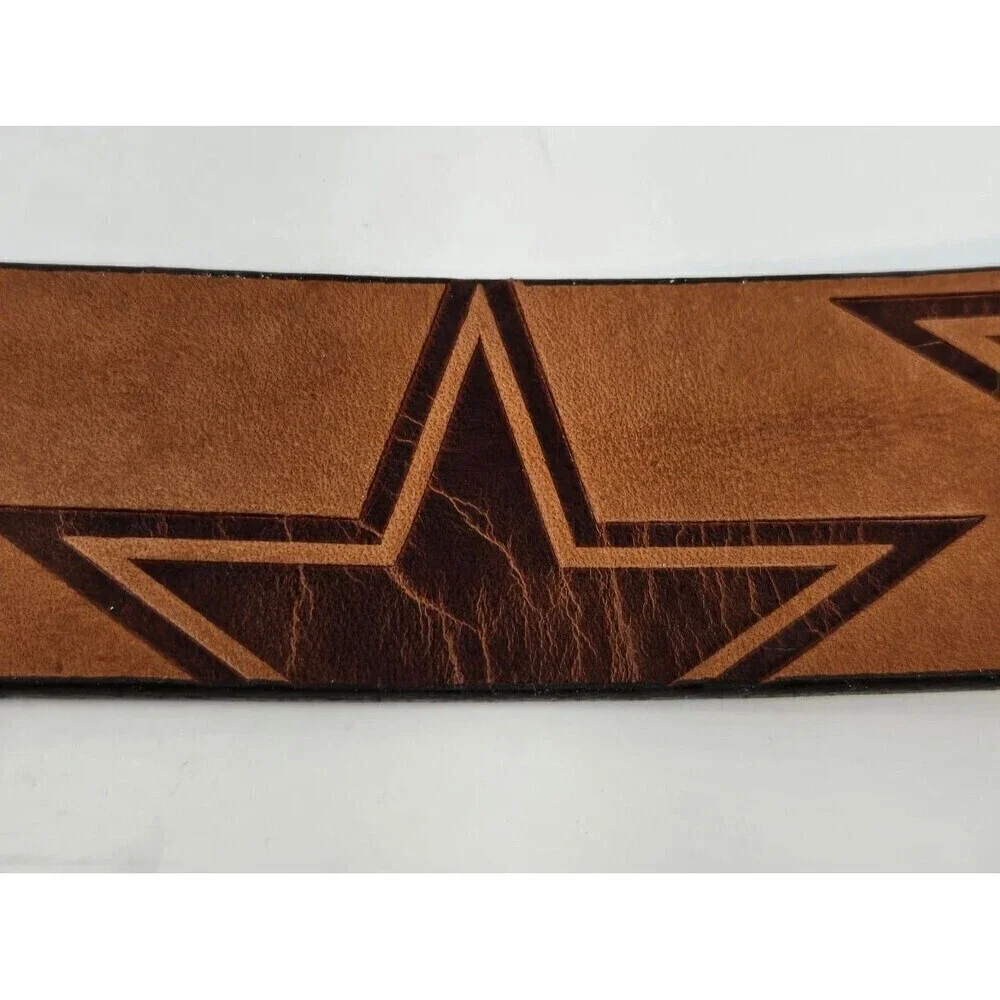 NWT NFL DALLAS COWBOYS FOOTBALL BROWN LEATHER BELT STARS EAGLES WINGS MEN 34